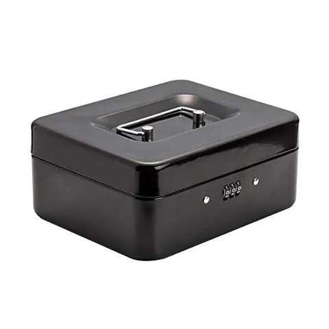 Cash Box Safe Hand Safe with Dial B6Size Cash Mate Steel Home Office (Black)