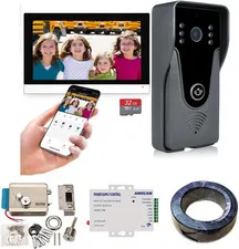 Wifi Video Intercom System + K80 Power Supply + Electric Door Lock + 150FT RVV 4