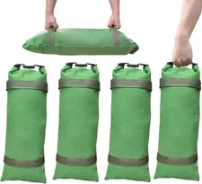 4 Pack Canvas Flood Sandbags with Handles for Flood Control Vehicle Ballast
