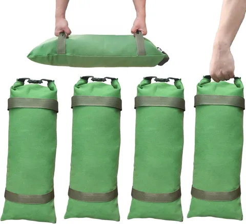 4 Pack Canvas Flood Sandbags with Handles for Flood Control Vehicle Ballast