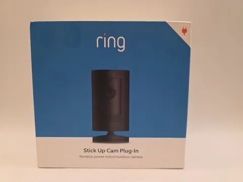 Ring Stick Up Cam Plug-In | Weather-Resistant Outdoor/Indoor Camera - Black