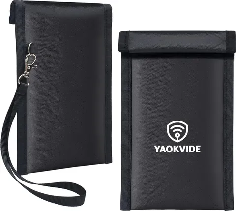 2 Pack Military Grade Faraday Bags for Phone & Key Fob, Signal Blocking