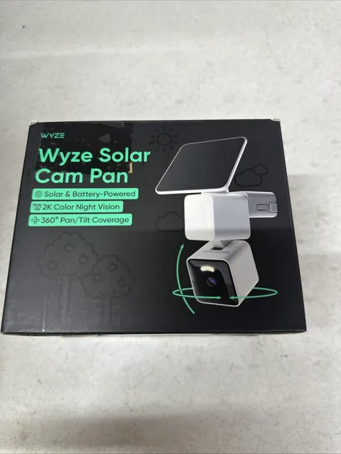 Wyze Solar Cam Pan 2K Wireless Outdoor Camera 360° Pan Tilt - New SEALED