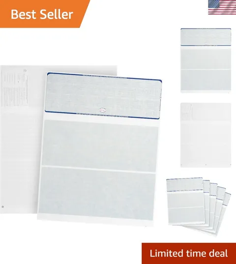 500 Blank Check Stock - Designed for Secure Computer Printed Checks with Quic...