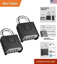 2 Pack Large Combination Padlock [One-Touch Unlocking], Heavy Duty Outdoor We...