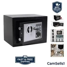 Reinforced Alloy Steel Safe Box with Keypad and Anti-Theft Alarm - 0.23 CuFt