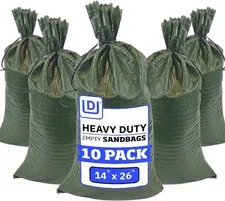 Heavy Duty Sand Bags with Tie Strings Empty Woven Polypropylene Sand-Bags for