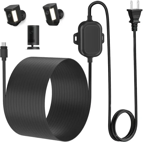 Weatherproof Power Cord for Ring Outdoor Cam Plus/Ring Spotlight Cam Plus/Pro (B