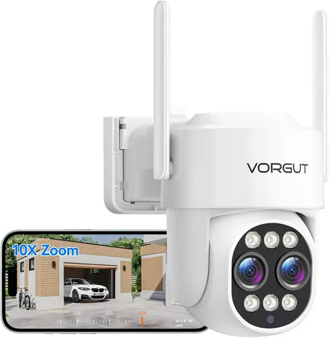Wireless Security Camera Outdoor, 4MP 10X Optical Zoom Dual Lens Wifi Cameras fo