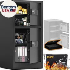 8.6 Cuft Heavy Duty Dual Door Safe Box with Hidden Lock Box,Fireproof Waterproof