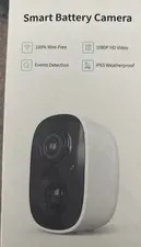 Smart Battery Camera 1080p Wireless Wi-Fi IP Security, PIR Night Vision, IP65