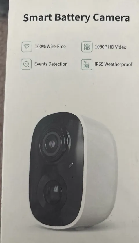 Smart Battery Camera 1080p Wireless Wi-Fi IP Security, PIR Night Vision, IP65