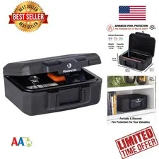 Fireproof Safe Lock Box 14.3x11.2x6.1in Fire Resistant Waterproof Small