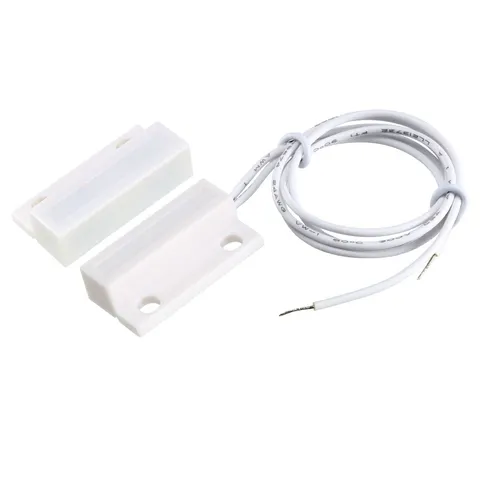 Surface Mount Wired NC Door Sensor Alarm Magnetic Reed Switch White MC-38