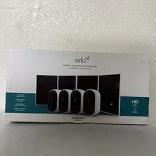 Arlo Essential (3rd Gen) HD Outdoor Security Cameras w/ Solar Panels, 4pk