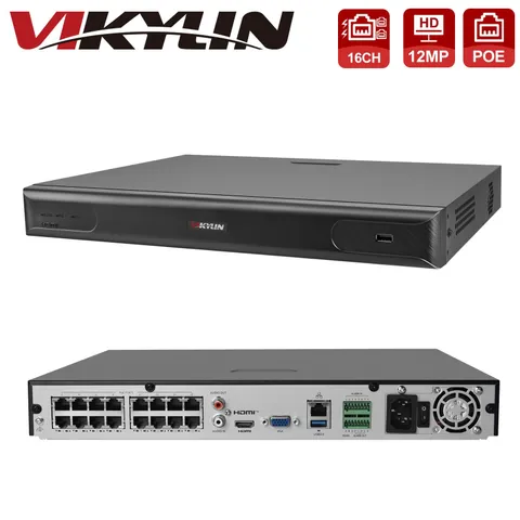 VIKYLIN 16CH POE NVR IP Network Video Recorder for Surveillance IP Camera System