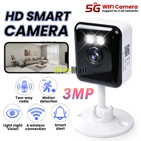 2.4g/5g Wifi Security Camera 2K 3MP HD Wi-fi Baby Pet Monitor Night Vision Cam