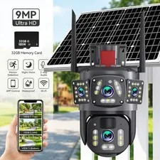 9MP Camara De Seguridad Solar Inalambricas Para Exterior Con Vision Nocturna HD