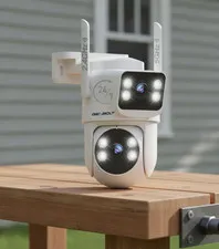 PTZ Dual-Lens Security Camera Outdoor, 2.4/5GHz, PoE, 24/7 Recording