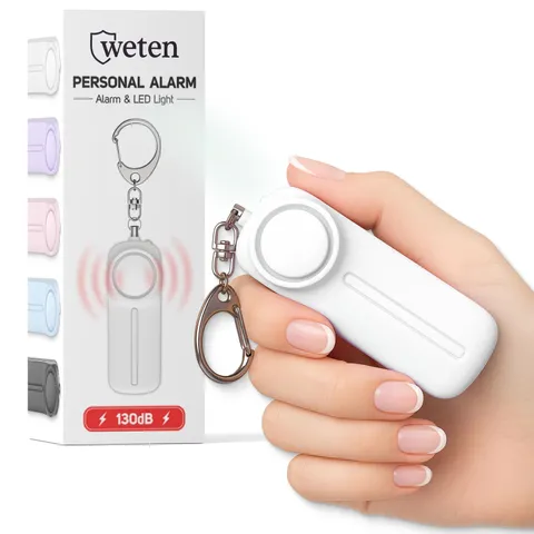 Personal Safety Alarm Keychain - 130dB Siren, LED Light, Panic Pin – Compact ...