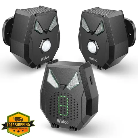 Wuloo Solar Wireless Driveway Alarm 2 Sensors 1 Receiver