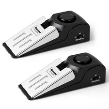 Rosoenvi 2 Pack Door Stop Alarm, Stopper with 120DB 2 Pack, Black