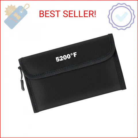 GQIRIL Fireproof Waterproof Document Bag - 5200°F Water Resistant Fire Proof Mon