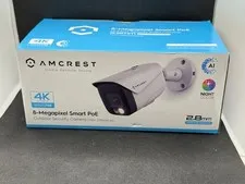 Amcrest 4K POE AI IP Security Camera Video Surveillance System 8MP Bullet White
