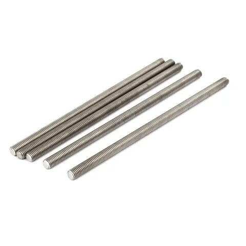 M8 x 180mm 304 Stainless Steel Fully Threaded Silver Flash Rods 5pcs