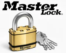 MasterLock M15BDAU - Padlock 64mm Excell Laminated Brass Cover (4 keys)