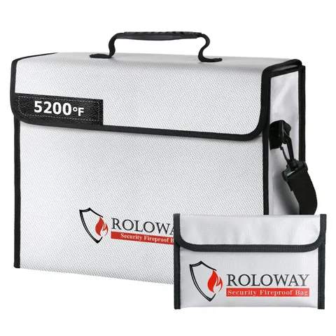 Large Fireproof Bag 5200 Heat Insulated Document Cash Safe 15x12x5 Inch Pouch