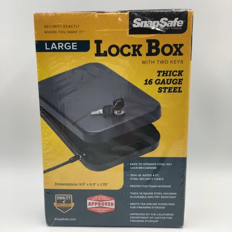 SnapSafe Security Lock Box with 2 Keys Large Size Grey -Item # 75200 Hornady Co.