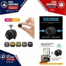 Mini WiFi Security Camera 1080p Night Vision Motion Detection Black