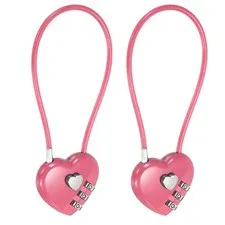 Combination Padlock (7.9 Inch, Pink)(2 Pcs), 3-Digit Heart Shaped Combo Padlock