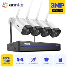 ANNKE 5MP 8CH NVR Wireless 3MP Security IP Camera System Two Way Audio Recording