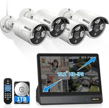 (2026 New) 8CH 4K POE Security System with 10" IPS NVR, 4X 5MP Bullet Cameras...