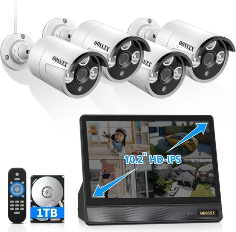 (2026 New) 8CH 4K POE Security System with 10" IPS NVR, 4X 5MP Bullet Cameras...