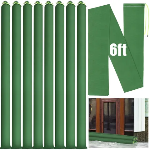 Threan 8 Pcs Long Canvas Sandbags for Flooding Sand Tube Bags Flood Protectio...