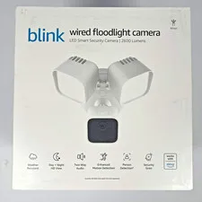 NEW Blink Wired Floodlight Camera HD Smart Security Cam Alexa Sealed - White