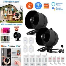 Siren Home Security Tuya Smart WiFi 120dB Loudly Speaker Alarm System Burglar US
