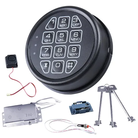 Bavekhak Black Gun Safe Lock Kit Electronic Keypad Solenoid Lock 2 Override