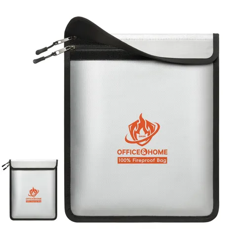 Upgraded Fireproof Document Bag (2200℉), 15”x 11” Waterproof Fireproof Money ...