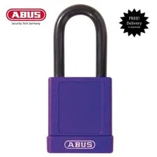 ABUS LOTO PADLOCKS Safety Lockout Tagout Padlock 40mm Purple-7440PURKD-Free Post