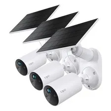 Tapo SolarCam 1080p Security Camera Wireless Outdoor- Battery 3-Pack, White