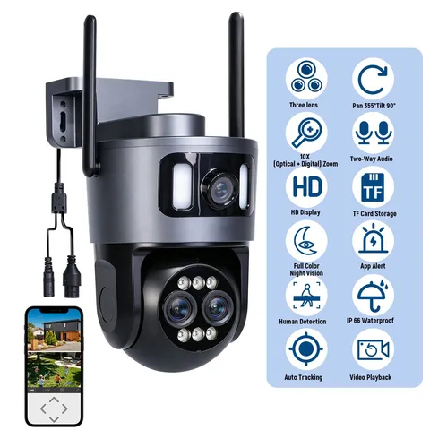 HD Camaras de Seguridad para Casa Inalambricas Con Vision Nocturna y Audio Video