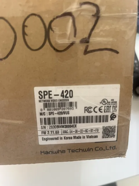 WiseNet SPE-420 4 Channel 5MP Network Module Security Video Encoder