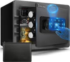 Biometric Safe with Fingerprint Lock & LED Light Fireproof Bag Small Safes for H