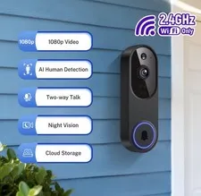 Video Doorbell 1080p HD Camera WI-FI Night Vision Motion Detection Wireless
