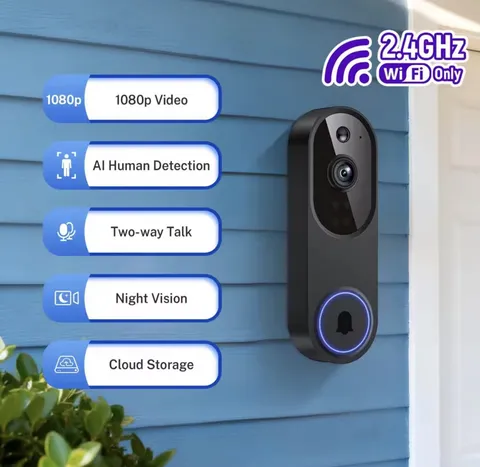 Video Doorbell 1080p HD Camera WI-FI Night Vision Motion Detection Wireless
