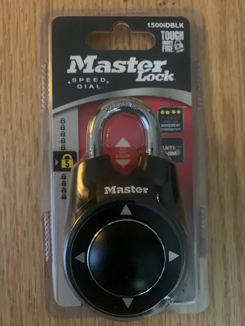 Master Lock Speed Dial Resettable Combination 1500iD Directional Movement Black